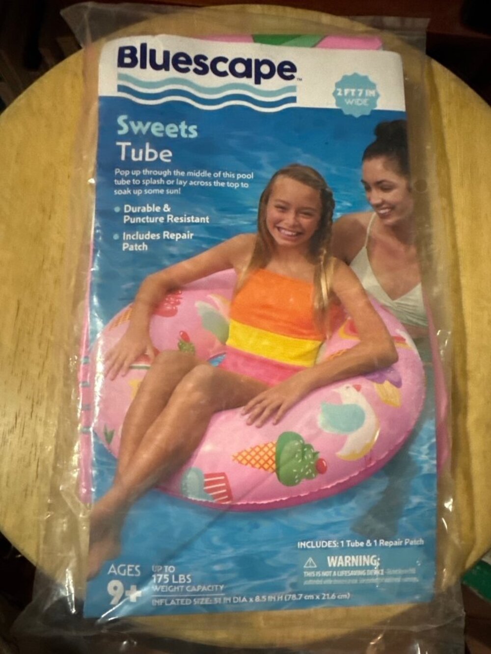 Bluescape Sweets Tube 2 Ft 7 In Wide Durable Puncture-Resistant Pool Float Pink
